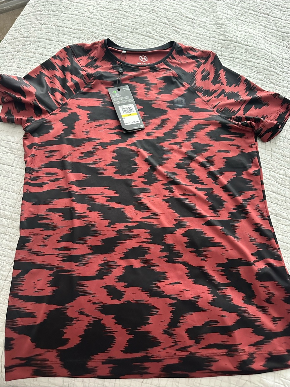 Under Armour Red and Black Short Sleeve Athletic Tee